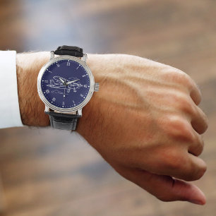 Coola enkelt Cessna-flygplan och moln,luftfart Armbandsur