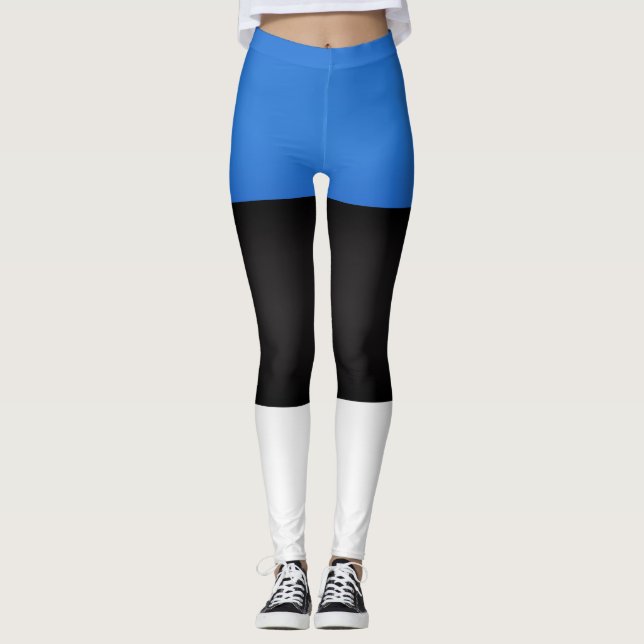 Coola Estland Flagga Mode Leggings (Framsida)