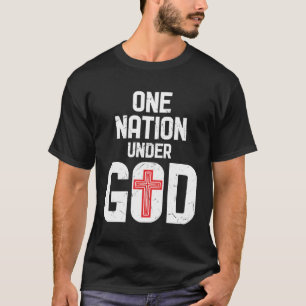 Coola ett nationum under gud Religion Red Kor Acti T Shirt
