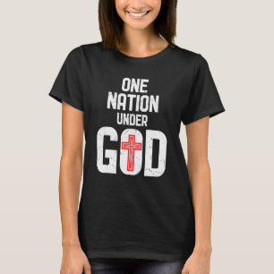 Coola ett nationum under gud Religion Red Kor Acti T Shirt