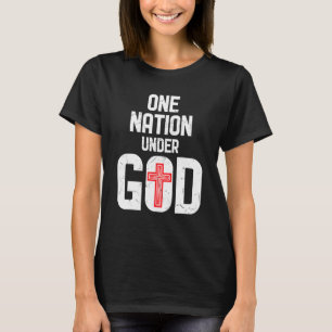 Coola ett nationum under gud Religion Red Kor Acti T Shirt
