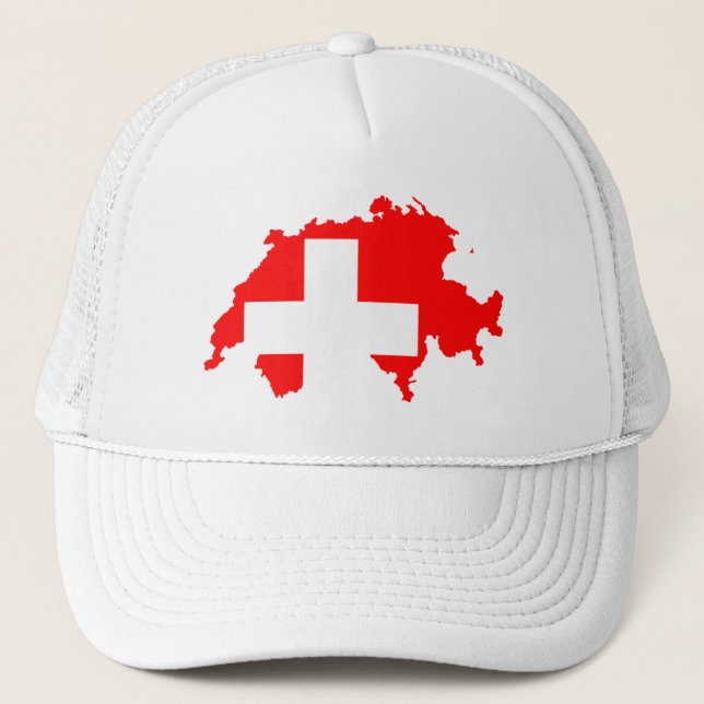Coola European Schweiz Swiss Flagga Hat Design Keps (Framsida)
