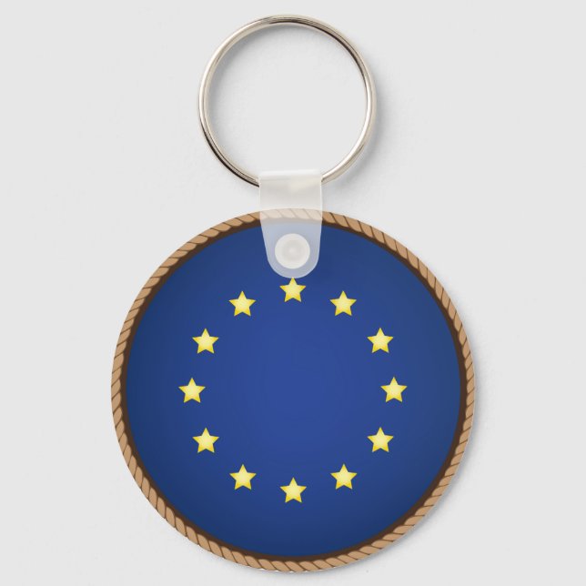 Coola Europeiska unionens Flagga Seal Nyckelring (Framsida)