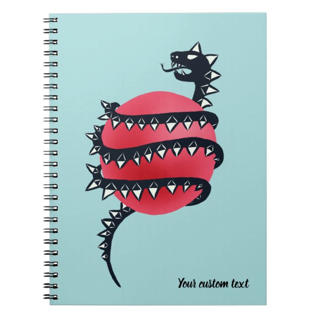 Coola Evil Black Dragon Snake Monster Anteckningsbok (Framsidan)