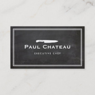 Coola Executive Chef Knivar Blogo Black Chalkboard Visitkort