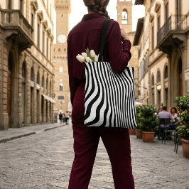 Coola Extra svartvit rand Tygkasse