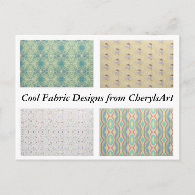 Coola Fabric-design från CherylsArt Postkort Vykort (Framsida)