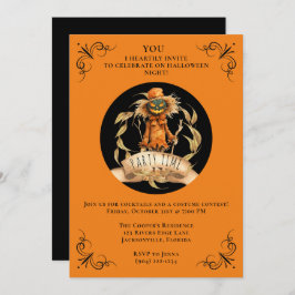 Coola Fågelskrämma Halloween fest Inbjudan