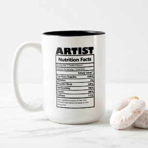 coola fakta om artistens arbete Två-Tonad mugg