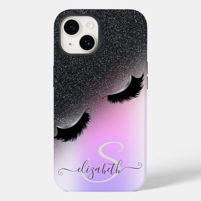 Coola Falska Ögonfransar Svart Glitter Ombre   (Baksida)