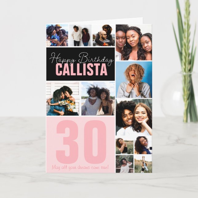 Coola Family Friends Photo Collage Grattis på föde Kort (Framsida)