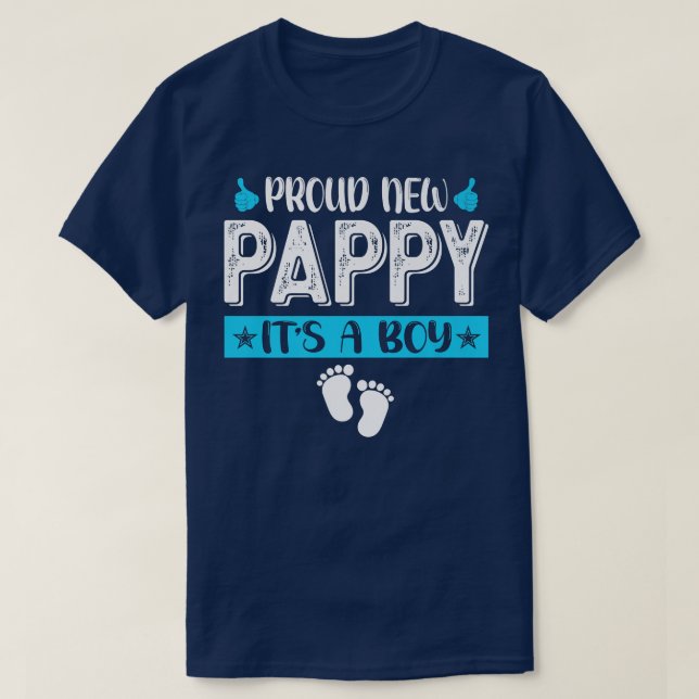 Coola Family Proud New Pappy Det är en Gender Reve T Shirt (Design framsida)