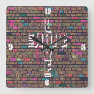 Coola fantastisk Faith Kärlek Hope graffiti ord k Fyrkantig Klocka