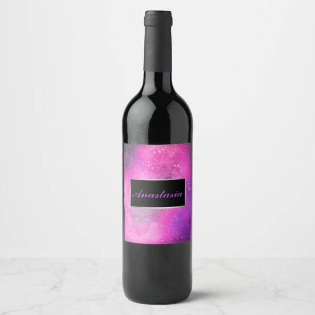 Coola, Fantastisk, Galaxy, vad du heter Vinflaska Etikett (Framsida)