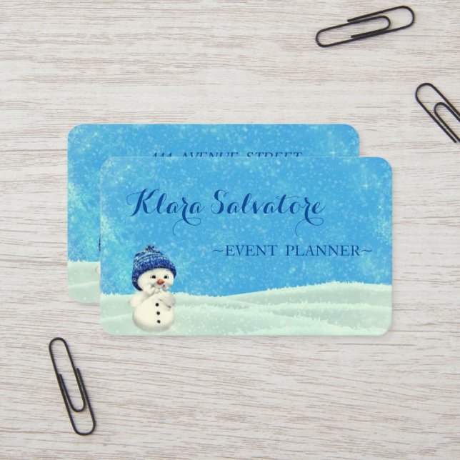 Coola Fantastisk jul Snögubbe Visitkort (Fram/Back In Situ)