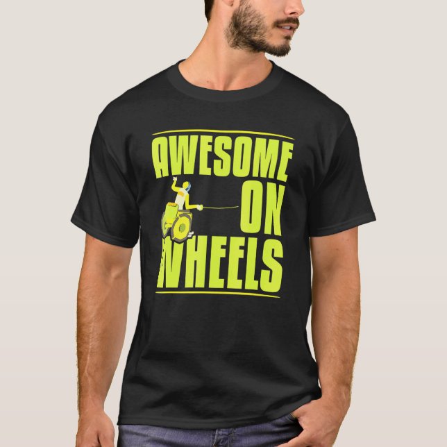 Coola Fantastisk på Hjul Paralympics Power Caregiv T Shirt (Framsida)