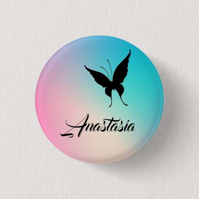 Coola, Fantastisk, regnbågsfjäril Knapp (Framsida)