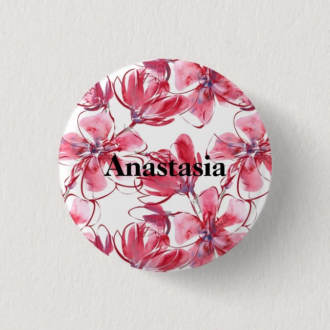 Coola, Fantastisk Rosa Flowers Beverage Knapp (Framsida)