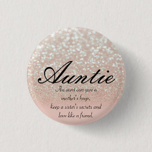 Coola, Fantastisk, Rosa Sparkly Auntie Knapp