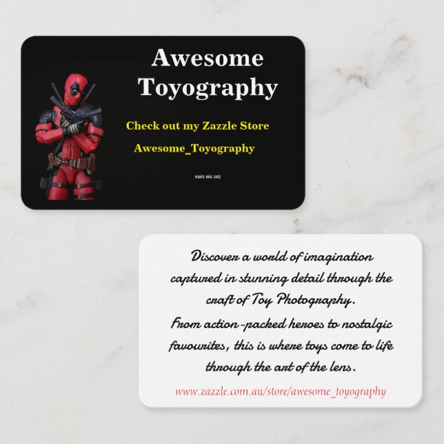 Coola Fantastisk Toyography Visitkort (Fram/baksida)