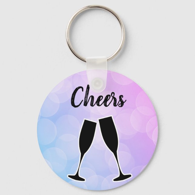 Coola Fantastisk Trendig Lila med ditt namn Nyckelring (Framsida)