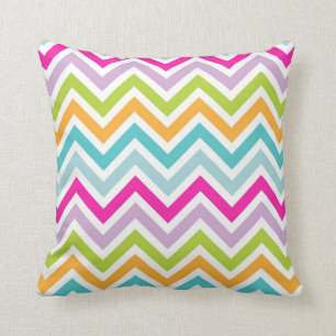 Coola fantastisk trendig ljusa färger chevron zig kudde