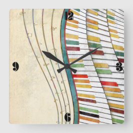 Coola fantastisk vågigt pianoretro färg antika fyrkantig klocka