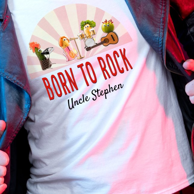 Coola farbror Gift - Born till Sten Roligt Veggie T Shirt (Skapare uppladdad)