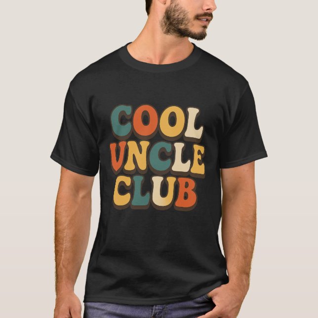 Coola farbror Klubb T-Shirt - Retro Vågigt grafik (Framsida)
