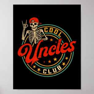 Coola Farbrors Klubb Tröja Retro Roligt Skelett Ny Poster