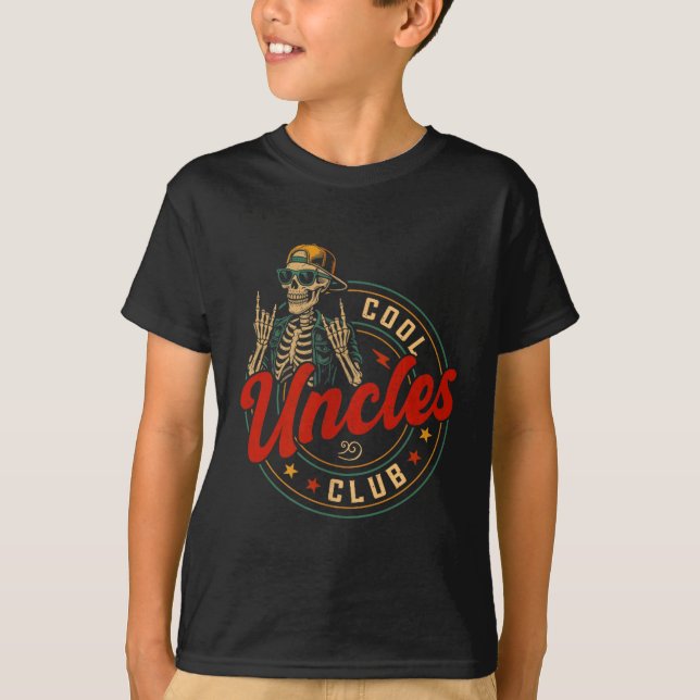 Coola Farbrorsklubb T-shirt Rolig Skelett Farbror  (Framsida)