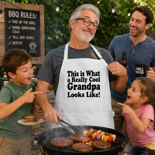 Coola farfar rolig BBQ grillmästare matlagning pre Förkläde (Skapare uppladdad)