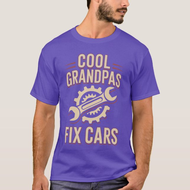 Coola farfars fi bilar rolig bilmekaniker vän t shirt (Framsida)