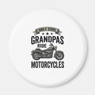 Coola farfars kör motorcyklar Vintage Biker T-shir Magnet