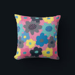 Coola Färg Abstrakt 60s Hippie-Blommönster Kudde<br><div class="desc">Coola Färg Abstrakt 60s Hippie Blommönster Pillow</div>