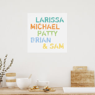 Coola Färg Family Namn-typografi Poster