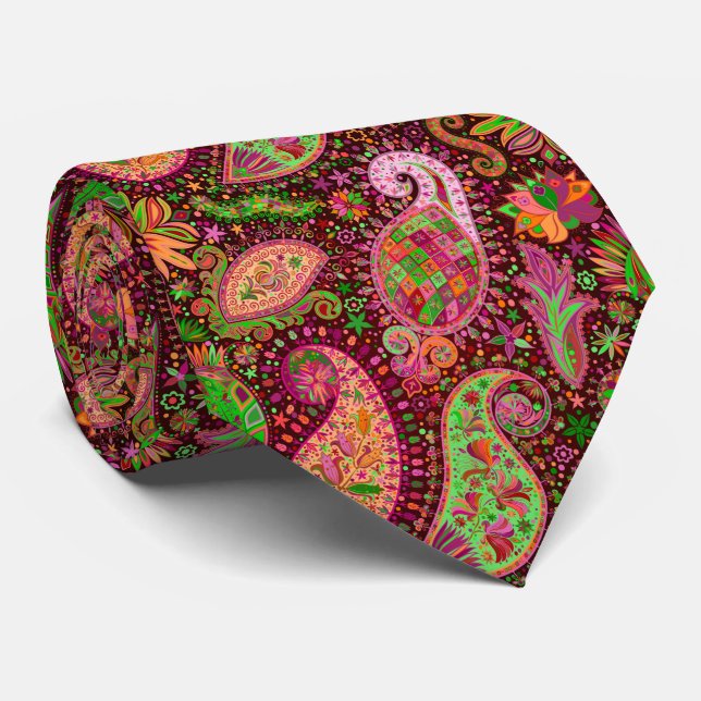 coola färg paisley-halsen i mönster slips (Rullad)