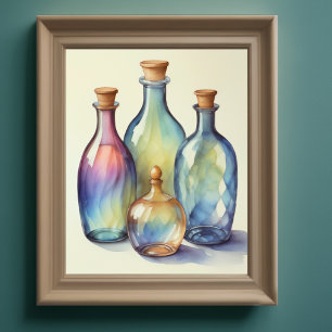 Coola Färg Watercolor Glass Flaskor 5:4 Poster