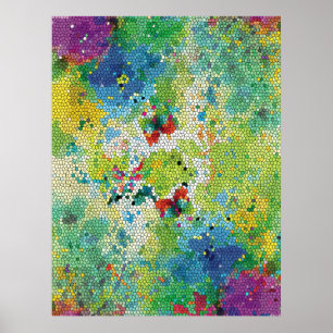 Coola: färgade vattenfärger nedfläckad glaseffekte poster