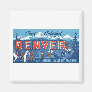 Coola Färgfull Denver Travel Poster Magnet