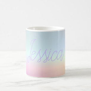 Coola Färgfull ombre-övertoningar och skript Kaffemugg