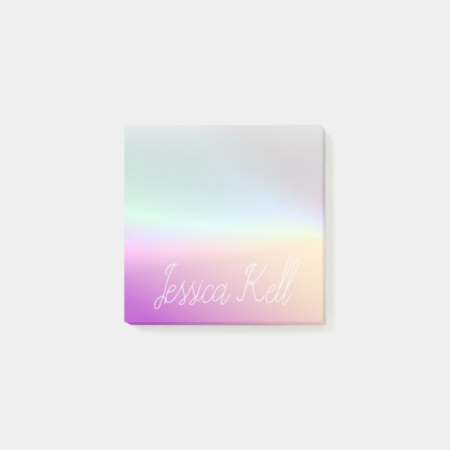 Coola Färgfull ombre-övertoningar och skript Post-it Block (Framsida)