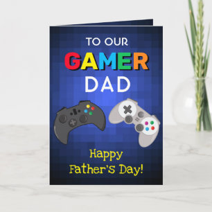 Coola färgglada gamerpappa Fars dag Kort