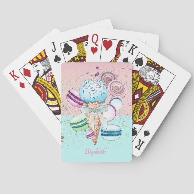 Coola färgglada glassmakroner  casinokort (Baksidan)