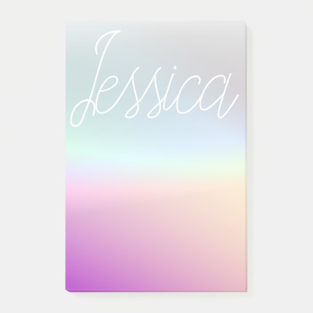 Coola färgglada ombre-graderingar & din text post-it block (Framsida)