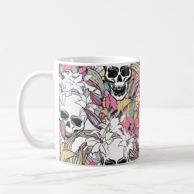 Coola färglös bakgrundsfärgen Vintage mönster  Kaffemugg (Vänster)