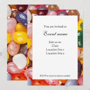 Coola färglös söt Påsk Jelly Bean Candy Inbjudan