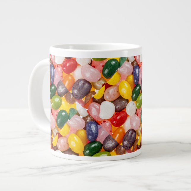 Coola färglös söt Påsk Jelly Beans Candy Jumbo Mugg (Framsida vänster)