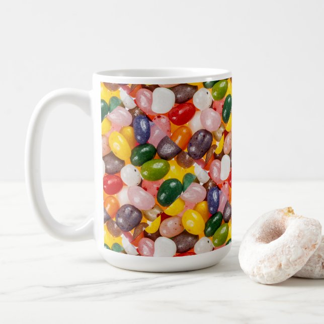 Coola färglös söt Påsk Jelly Beans Candy Kaffemugg (Med munk)