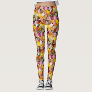 Coola färglös söt Påsk Jelly Beans Candy Leggings